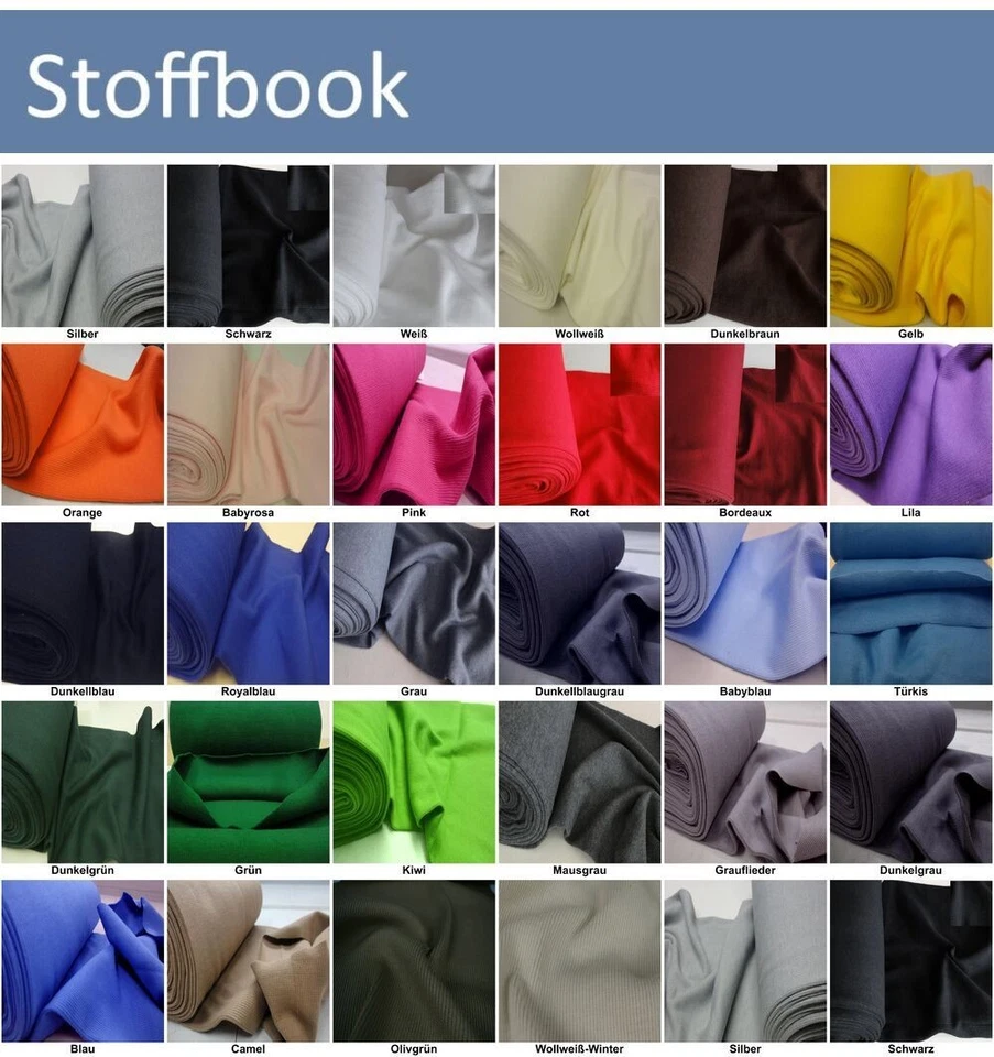 BÜNDCHENSTOFF SCHLAUCHWARE STRETCH  STRICKSCHLAUCH STOFF BEKLEIDUNG METERWARE - Bild 3 von 3