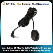 Erisin ES009 Mini Extemal Microphone 3.5mm DC Plug with Clip Car Multimedia