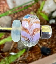 Trollbead unique ooak faceted glitter event bead pink