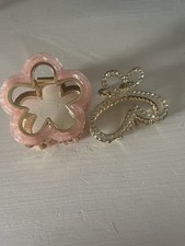 Haarspangen Gold Glitzer Rosa Neuwertig Haare Styling Hochstecken Haarschmuck
