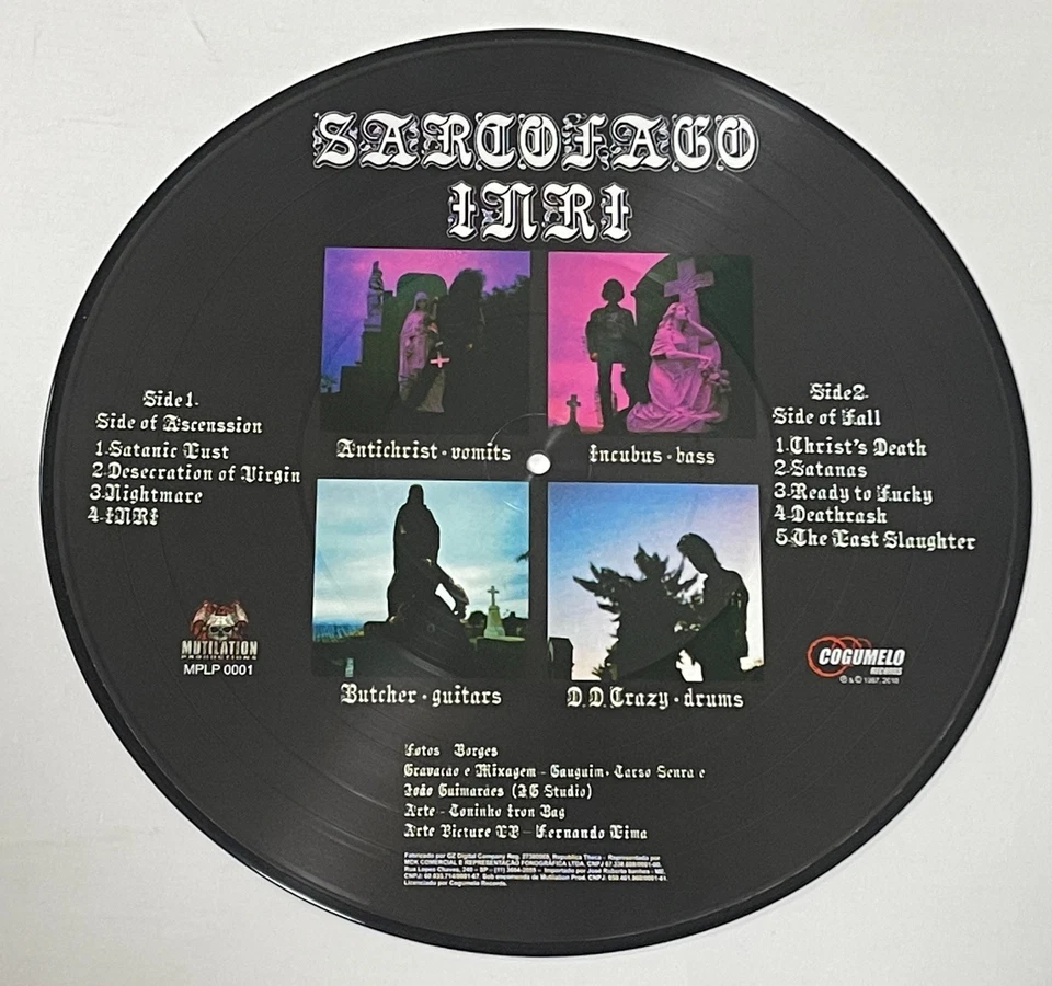 Sarcofago - INRI BRAZIL Lp Picture Disc + poster 2011 Cogumelo - Image 3 of 4