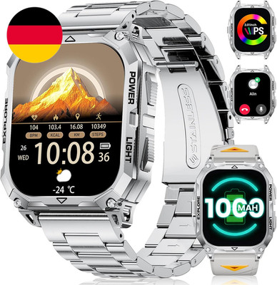 Militär Smartwatch Herren Mit 1000 Mah,2,01'' HD Großes Touchscreen Smartwatch Mi