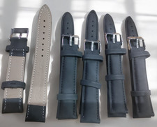 20x Mens Soft black Matte  High-Quality Two-Piece Leather Watch Band Strap 18mm