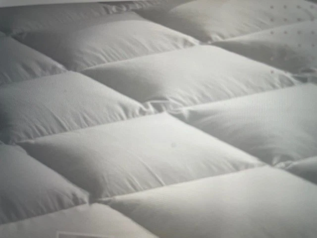 Full Downright mattress pad with 100% cotton outer Material Fitted Elastic Skirt