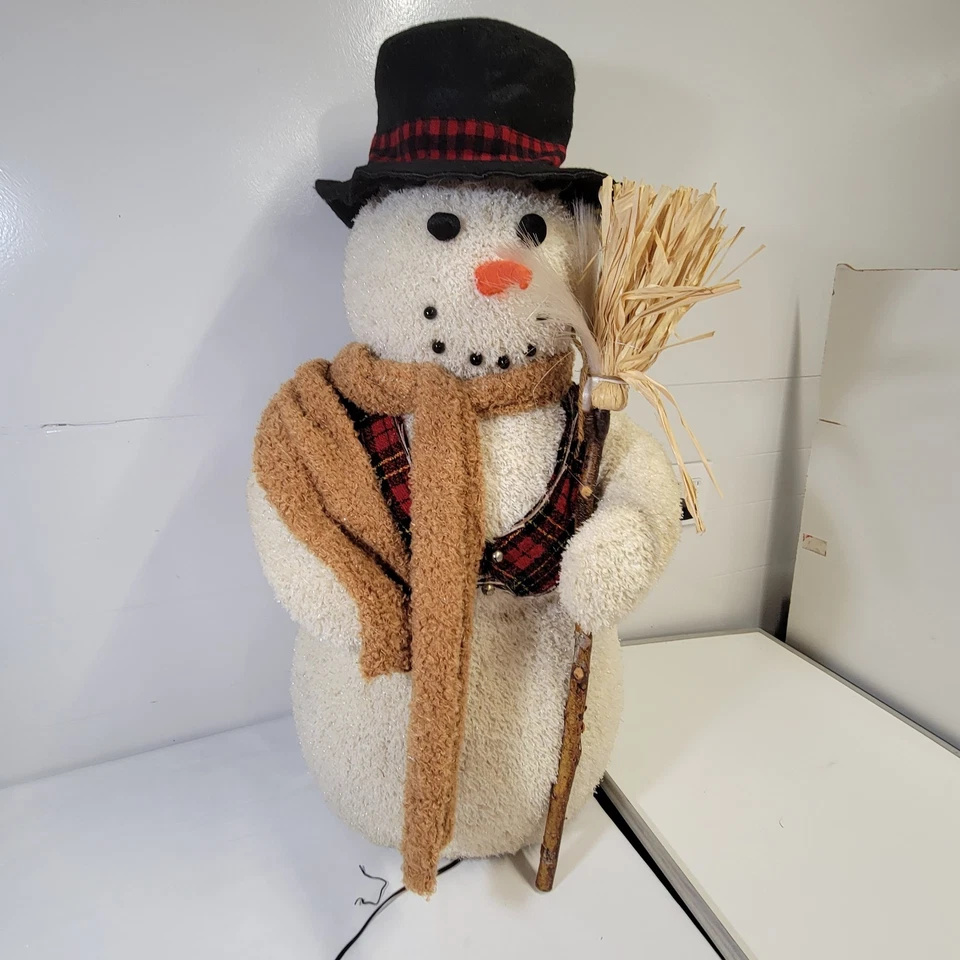 Muñeco de Nieve Grandeur Noel 35" Fibra Óptica En Caja Original Probado De Colección Navidad VIDEO Foto 3 de 4