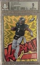 2023 ABSOLUTE JALEN HURTS VERTICAL GOLD KABOOM /10 BGS 9 JSY # 1/10
