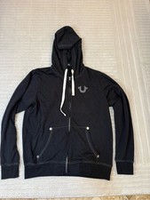 True Religion Buddha World Tour Full Zip Hoodie Men  s XL black y2k sweatshirt