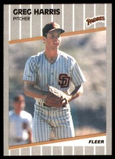 Greg Harris 1989 Fleer #306 San Diego Padres MLB READ FREE SHIPPING AutographDen