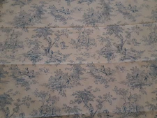 Vintage P. Kaufmann BLUE Children Animals French Country Toile Fabric ~ 3 Yards