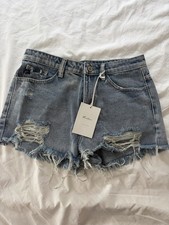 KanCan Los Angeles Women's High Rise Frayed Hem Denim Shorts Size Medium