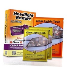 Headlight Restoration Kit - Headlight Cleaner 3-Wipe System, Restores 1