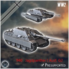3D Printing 1/72 German Jagdpanther I Ausf G2 tank Unpainted
