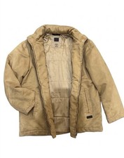 Vintage Giorgio Armani Camel Faux Suede Zip Jacket Men's XL Tan Beige Italy