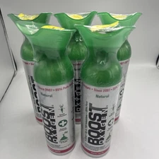 Lot of 5 Boost Oxygen Natural 6L Medium Canisters Respiratory w. Mouth Piece