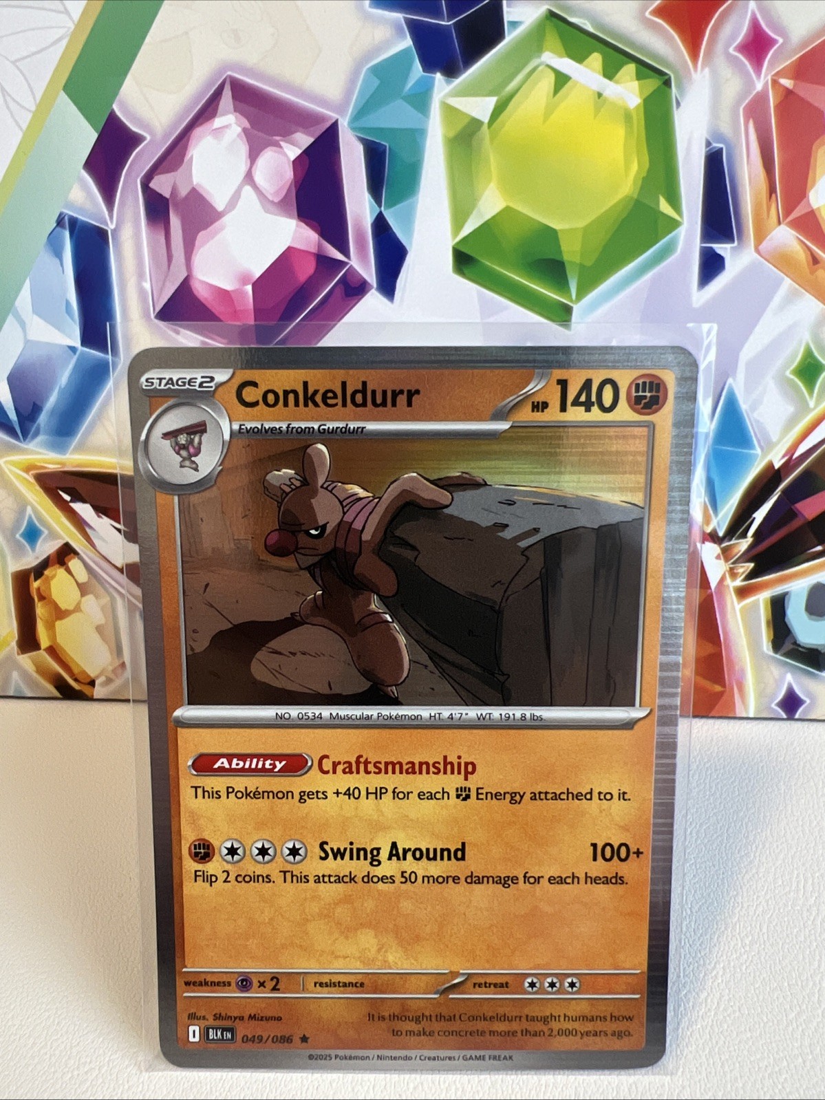 Conkeldurr 049/086 Holo Rare - Pokemon TCG  Black Bolt - NM