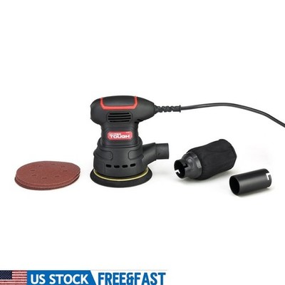 2.5 Amp Corded 5 Inch Orbital Sander Dust Bag Vacuum Hose Adapter 3 Sheets New
