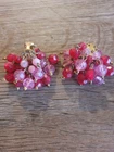 Vintage Clip On Waterfall Chacha Earrings Gold Tone Women's Costume Jewelry