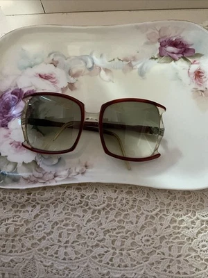 Burgundy Nina Ricci womens oversized wide rim Vintage Sunglasses 1970s - Image 1 of 4