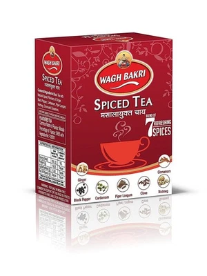 Wagh Bakri Spiced Masala Chai thé noir Indian Breakfast Spices CTC Blend -... - Photo 1/4