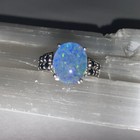 Opal and Sapphire Sterling Silver Ring Size 5.75 — photo 3