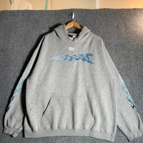 Vintage Year Of The Dragon Hoodie Adult Extra Large Grey Long Sleeve Men’s 90s - Picture 4 of 14