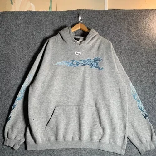 Vintage Year Of The Dragon Hoodie Adult Extra Large Grey Long Sleeve Men’s 90s - Image 4 of 4