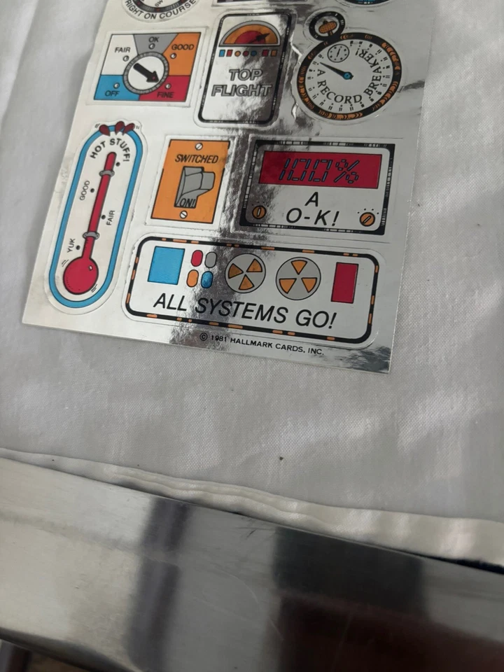 Vintage 1981 Hallmark Cards Silver Foil Encouragement Words Stickers 1 Sheet - Image 3 of 4