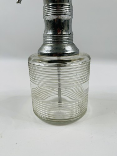 Vintage 70s Stainless Steel Glass Pump Whiskey Bar Decanter Mid Century Modern - Picture 5 of 7