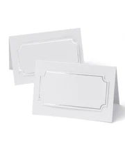 Gartner Studios Silver Foil Place Cards Gray 3.75” x 2.5” Set of 50