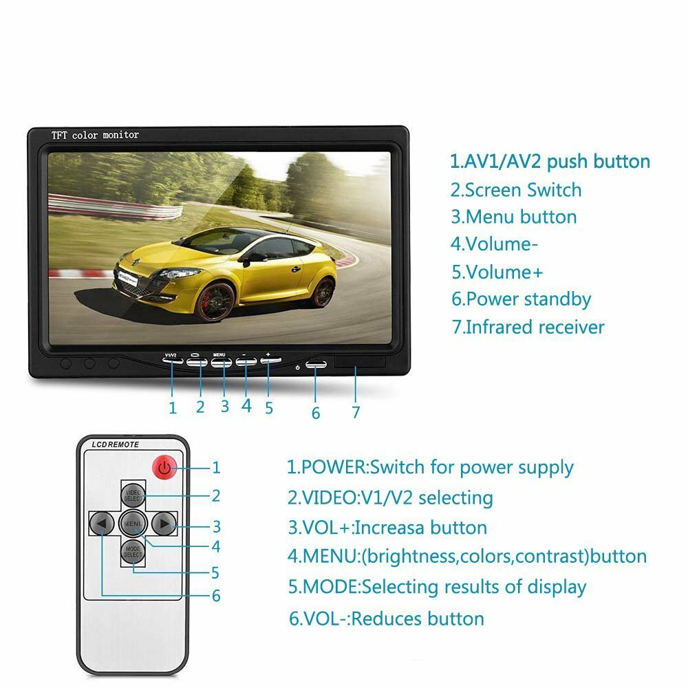 Kabellos Digital Rückfahrkamera Set Mit 5’’LCD-Monitor