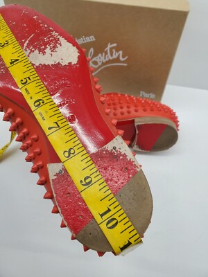 $1295 Christian Louboutin Red Dandelion Spike Loafers Shoes
