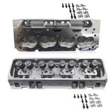 2PC Aluminum Cylinder Heads Fit For SBC Chevy 350 190cc 64cc 2.02/1.60 Angle NEW