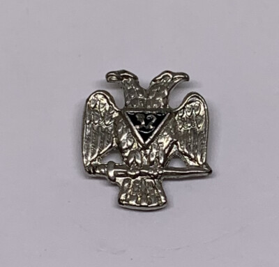 Masonic Scotish Rite 32nd Degree Double Headed Eagle Silver-Tone Lapel Pin (53)