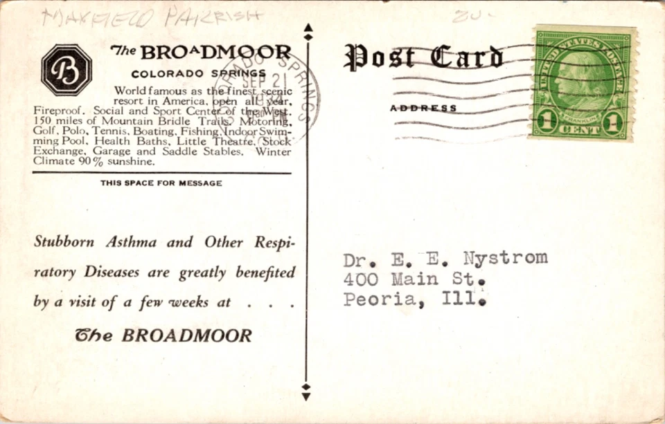 Pintura PC The Broadmoor Hotel Colorado Springs, California Maxfield Parrish Foto 2 de 2