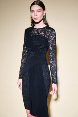 joseph ribkoff black lace dress Joseph Ribkoff Black Dress Style 183500