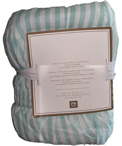 Pottery Barn Teen Harper Ruched Stripe QUILTED Standard Pillow Sham New - Picture 2 of 2
