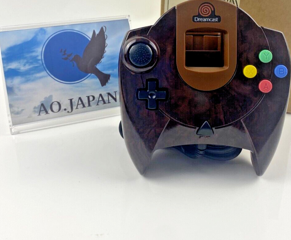 Contrôleur DC Grain de bois HKT-7700 en boîte Dream Point Bank SEGA Dreamcast JP