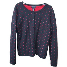 Jones New York Signature Polka Dot Wool/Angora Blend Button-Up Cardigan Size XL
