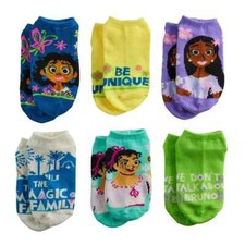 Disney Encanto Girls Low Cut Ankle Socks 6 Pair M Fit Shoe Size 7 1/2 -3 1/2