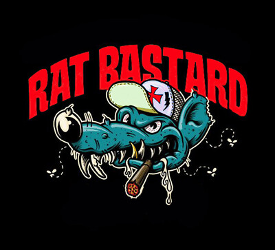 RAT ROD HOT ROD CHOPPER DECAL STICKER ROCKABILLY RAT FINK OLD SCHOOL ...