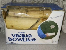 Oak Hardwood 13 Pc. 12 Numbered Viking Bowling Toss Game Yard Lawn Throwing Game
