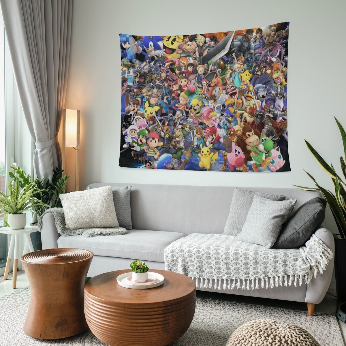SMASHまとめ売り Super Smash Bros Tapestry Wall Hanging Wall Decor For Bedroom Kids