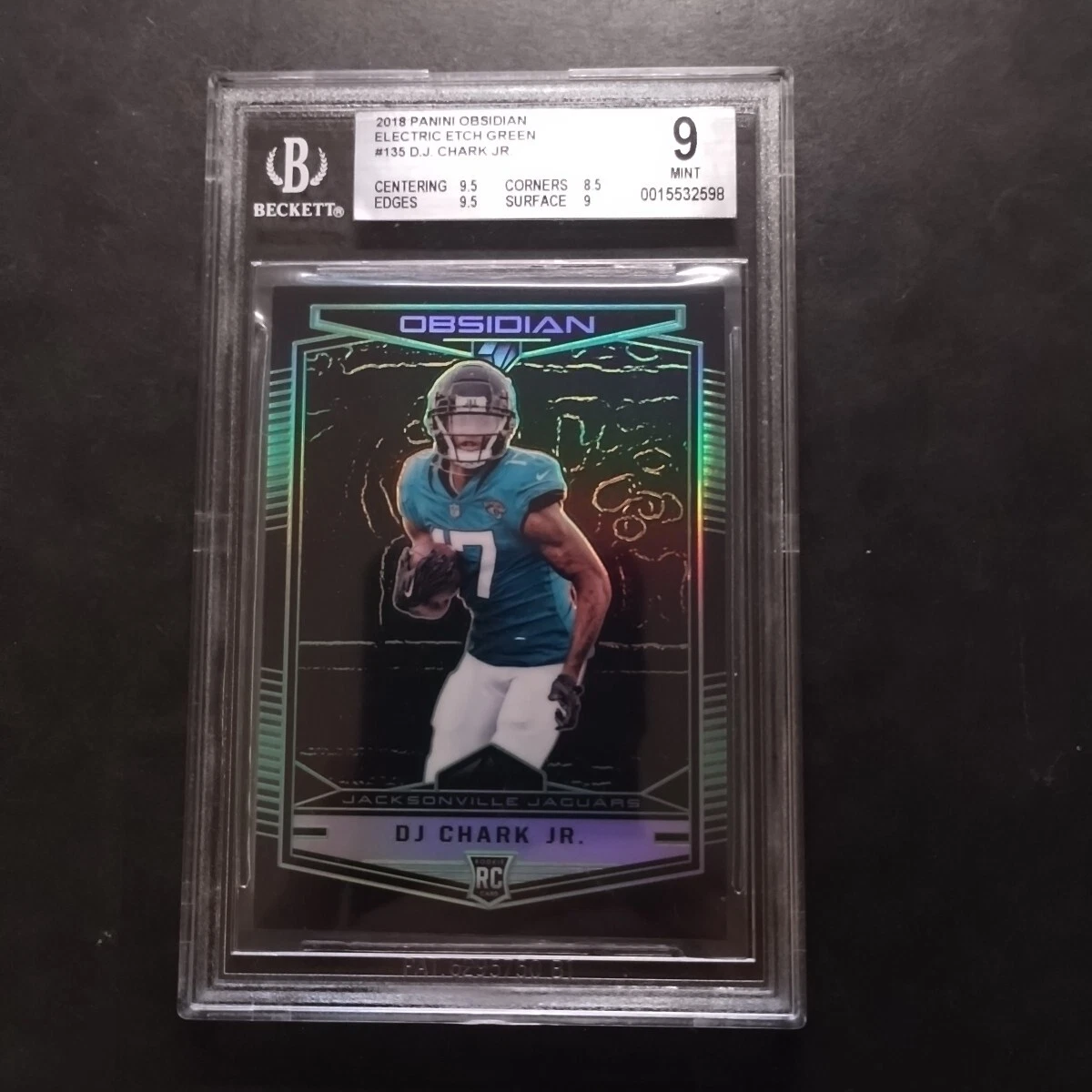 DJ Chark Panini Obsidian #135 Electric Etch Yellow