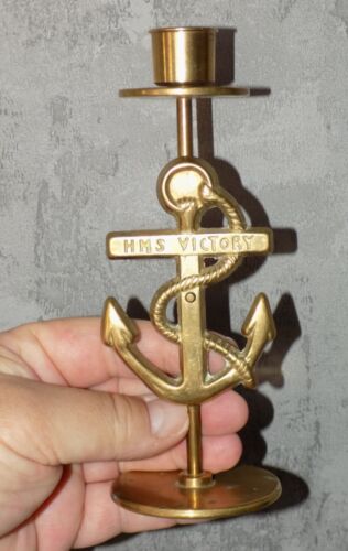 SELTENER ALTER KERZENSTÄNDER HMS VICTORY SOUVENIR MARINE MESSING - Bild 5 von 5