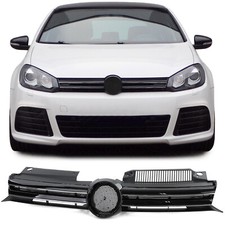 Kühlergrill Sportgrill Schwarz Glanz mit Chrom Leiste für VW Golf 6 VI 08-13