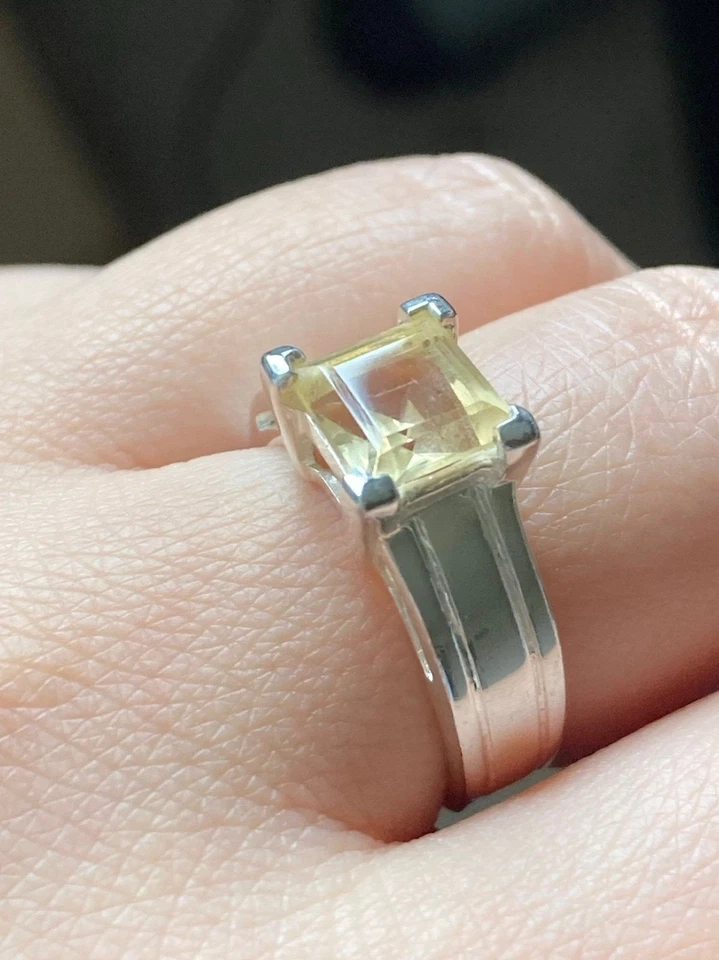 925 sterling silver natural citrine ring size 6 - Image 3 of 4