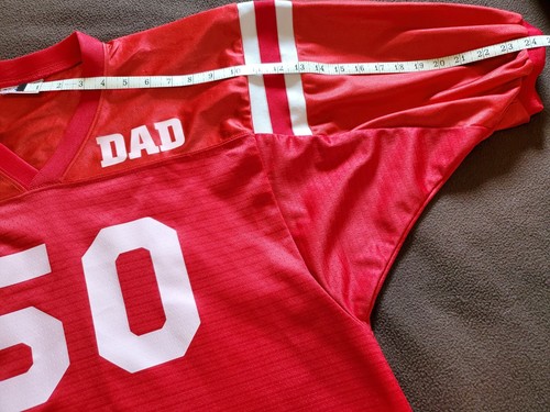 DAD Parent Fan Jersey Cheer Sports Football Volleyball Basketball Red Mens XL - Picture 7 of 8