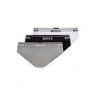 BOSS 3-Pack Power Logo Briefs, Black/White/Grey
