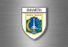 Sticker decal souvenir car coat of arms shield city flag jakarta indonesia