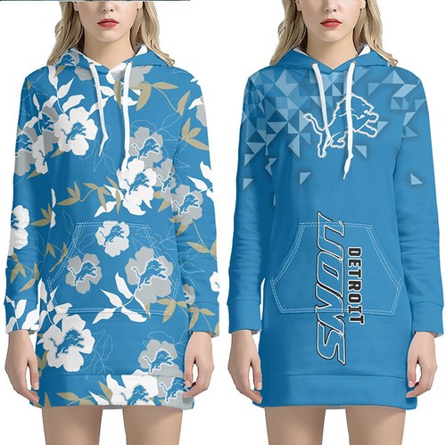 Detroit Lions Womens Hoodie Dress Long Sleeve Jumper Hooded Sweatshirt Fans  Gift | eBay